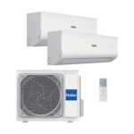 Aire acondicionado Split 2 x 1 - HAIER Tide-R, 2752 fg/h, Función Inverter, Blanco